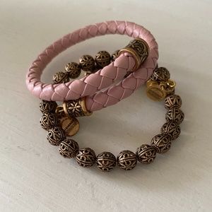 Alex and Ani Pink and Gold Bracelets